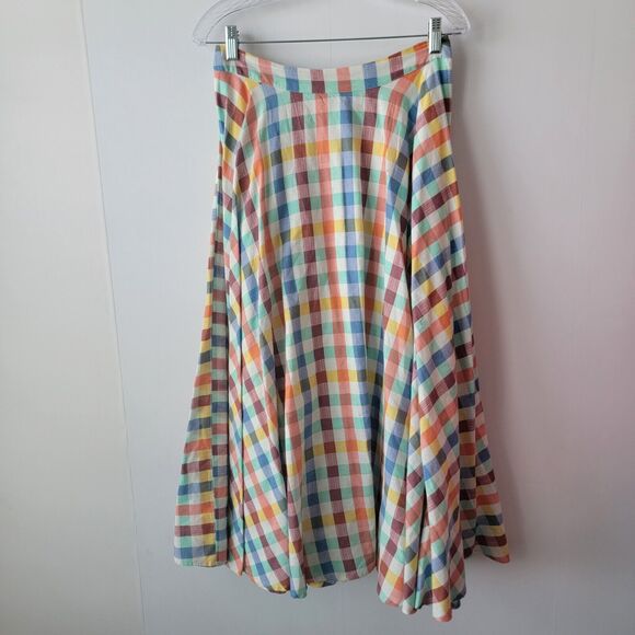 maeve by anthropologie womens Evelyn Midi Skirt size 6 Side zip A-line midi - Picture 1 of 8